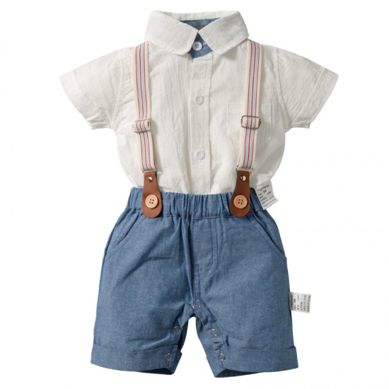Foreign trade summer baby boy gentleman's suit, baby romper, and two-piece overalls set, British-style handsome tuxedo, drop shipping. Foreign trade summer baby boy gentleman's suit, baby romper, and two-piece overalls set, British-style handsome tuxedo, drop shipping.