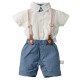 Foreign trade summer baby boy gentleman's suit, baby romper, and two-piece overalls set, British-style handsome tuxedo, drop shipping. Foreign trade summer baby boy gentleman's suit, baby romper, and two-piece overalls set, British-style handsome tuxedo, drop shipping.