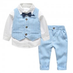 Cross-border European and American spring and autumn new dresses, children's long-sleeved, body-covering rompers, gentleman's first birthday suits, performance overalls