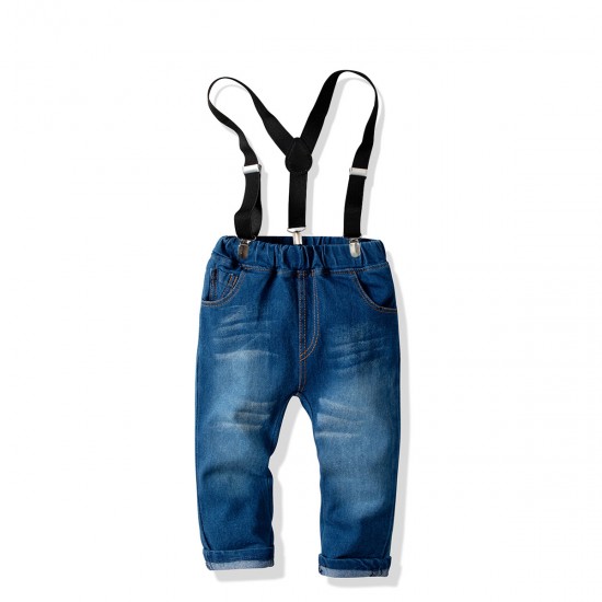 Cross-border Baby boy long-sleeved collared shirt, denim overalls, and suits for children's formal banquets. Cross-border Baby boy long-sleeved collared shirt, denim overalls, and suits for children's formal banquets.