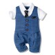 Cross-border European and American baby boy gentleman's suits, triangle rompers, and rompers New summer boys' formal wear, wholesale from manufacturers. Cross-border European and American baby boy gentleman's suits, triangle rompers, and rompers New summer boys' formal wear, wholesale from manufacturers.