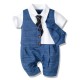 Cross-border European and American baby boy gentleman's suits, triangle rompers, and rompers New summer boys' formal wear, wholesale from manufacturers. Cross-border European and American baby boy gentleman's suits, triangle rompers, and rompers New summer boys' formal wear, wholesale from manufacturers.