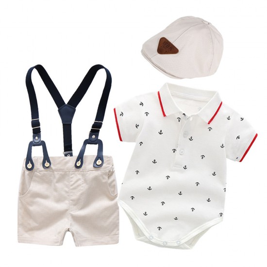 Summer new styles, European and American cross-border infant and toddler clothing, children's rompers, rompers, and multi-piece gentleman's suits with hats Summer new styles, European and American cross-border infant and toddler clothing, children's rompers, rompers, and multi-piece gentleman's suits with hats