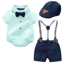Cross-border new summer rompers, baby boy gentleman's rompers, infant and toddler clothing, factory source, drop shipping.