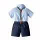 Cross-border European and American summer baby boy gentleman suits, shorts, short-sleeved plaid rompers, and bow ties, four-piece set Cross-border European and American summer baby boy gentleman suits, shorts, short-sleeved plaid rompers, and bow ties, four-piece set