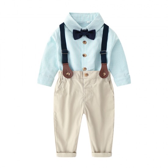 Cross-border autumn and winter boys' suits, striped long-sleeved shirts, cotton casual pants, children's clothing, drop shipping. Cross-border autumn and winter boys' suits, striped long-sleeved shirts, cotton casual pants, children's clothing, drop shipping.