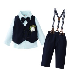 Boys' formal suits, children's gentleman vests, shirts, and trousers, British-style four-piece party dresses