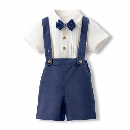 Boy short-sleeved overalls suits, summer, kindergarten, and Children's Day performance costumes, and baby birthday and first birthday suits. Boy short-sleeved overalls suits, summer, kindergarten, and Children's Day performance costumes, and baby birthday and first birthday suits.