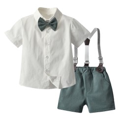 2021 new stylish short-sleeved shirts, overalls, and pants for performances, Korean-style children's clothing.