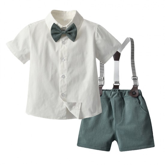 2021 new stylish short-sleeved shirts, overalls, and pants for performances, Korean-style children's clothing. 2021 new stylish short-sleeved shirts, overalls, and pants for performances, Korean-style children's clothing.