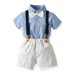 Cross-border new autumn baby boy romper with cotton bow, newborn, first birthday, photography costume, factory direct sales