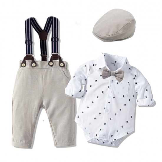 Autumn new long-sleeved romper set, infant and toddler clothing, fashionable baby boy gentleman's clothing, cross-border. Wholesale Autumn new long-sleeved romper set, infant and toddler clothing, fashionable baby boy gentleman's clothing, cross-border. Wholesale