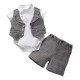 Boys' Spanish-style solid color two-piece suits, new summer high-end children's clothing, tops, short-sleeved shorts sets Boys' Spanish-style solid color two-piece suits, new summer high-end children's clothing, tops, short-sleeved shorts sets