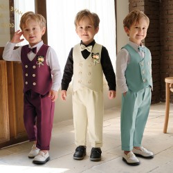 Cross-border new European and American summer infant and toddler clothing, short-sleeved romper, suspender shorts, and hat multi-piece set, manufacturer wholesale