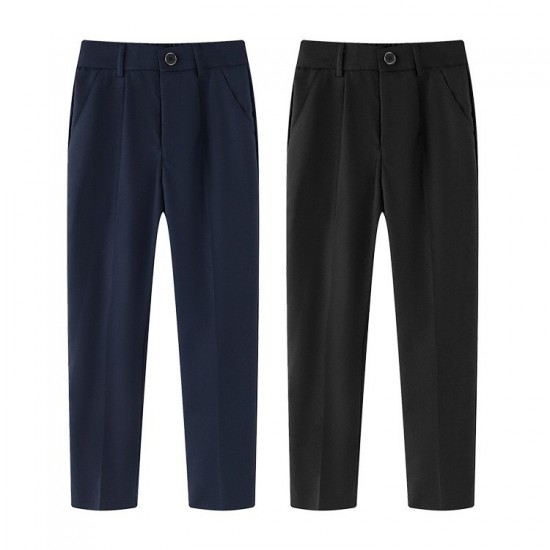 Boys' suits, black navy blue straight-leg pants for children, school trousers for middle and older children, piano performance suits and trousers. Boys' suits, black navy blue straight-leg pants for children, school trousers for middle and older children, piano performance suits and trousers.