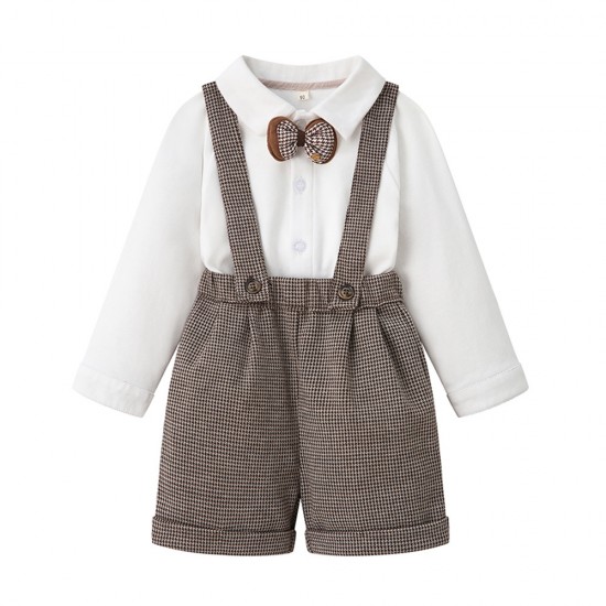 British-style baby boy overalls, houndstooth long-sleeved birthday suits, spring and autumn gentleman's tuxedos. British-style baby boy overalls, houndstooth long-sleeved birthday suits, spring and autumn gentleman's tuxedos.