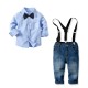 Cross-border Baby boy long-sleeved collared shirt, denim overalls, and suits for children's formal banquets. Cross-border Baby boy long-sleeved collared shirt, denim overalls, and suits for children's formal banquets.