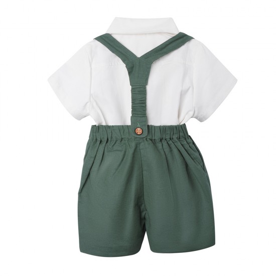 Boy short-sleeved overalls suits, summer, kindergarten, and Children's Day performance costumes, and baby birthday and first birthday suits. Boy short-sleeved overalls suits, summer, kindergarten, and Children's Day performance costumes, and baby birthday and first birthday suits.