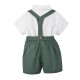 Boy short-sleeved overalls suits, summer, kindergarten, and Children's Day performance costumes, and baby birthday and first birthday suits. Boy short-sleeved overalls suits, summer, kindergarten, and Children's Day performance costumes, and baby birthday and first birthday suits.