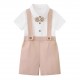 Cross-border new summer short-sleeved pleated top and shorts suit for boys, two-piece gentleman's suit for baby boys. Cross-border new summer short-sleeved pleated top and shorts suit for boys, two-piece gentleman's suit for baby boys.