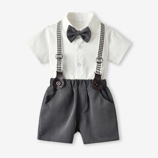 2021 new stylish short-sleeved shirts, overalls, and pants for performances, Korean-style children's clothing. 2021 new stylish short-sleeved shirts, overalls, and pants for performances, Korean-style children's clothing.