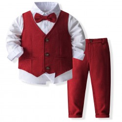 Cross-border summer boys' suits, bow ties, gentleman's overalls, shorts, short-sleeved shirts, four-piece suits, European and American children's suits, pure cotton