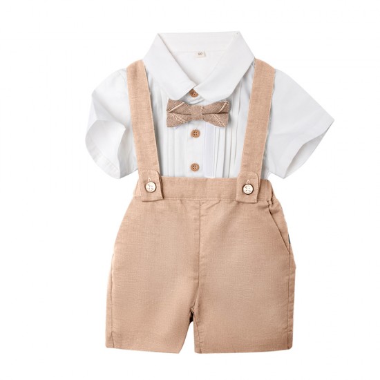 Boy short-sleeved overalls suits, summer, kindergarten, and Children's Day performance costumes, and baby birthday and first birthday suits. Boy short-sleeved overalls suits, summer, kindergarten, and Children's Day performance costumes, and baby birthday and first birthday suits.