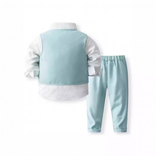 Spring and autumn new printed shirt, suspender vest, and handsome European and American style boy's blazer Spring and autumn new printed shirt, suspender vest, and handsome European and American style boy's blazer