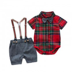 New summer European and American gentleman's suits, cross-border baby boy's clothing Factory wholesale short-sleeved shirt and shorts with crown prints