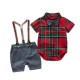New summer European and American gentleman's suits, cross-border baby boy's clothing Factory wholesale short-sleeved shirt and shorts with crown prints New summer European and American gentleman's suits, cross-border baby boy's clothing Factory wholesale short-sleeved shirt and shorts with crown prints