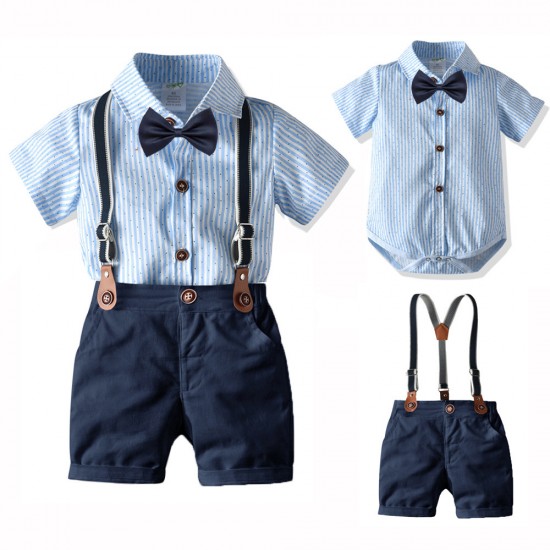 Cross-border summer new styles, baby boys' short-sleeved bow tie rompers, newborn baby summer triangle crawling rompers, and dresses Cross-border summer new styles, baby boys' short-sleeved bow tie rompers, newborn baby summer triangle crawling rompers, and dresses