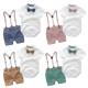 Foreign trade summer baby boy gentleman's suit, baby romper, and two-piece overalls set, British-style handsome tuxedo, drop shipping. Foreign trade summer baby boy gentleman's suit, baby romper, and two-piece overalls set, British-style handsome tuxedo, drop shipping.