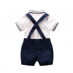 Cross-border European and American summer new baby boy gentleman rompers. Short-sleeved triangle romper suits, wholesale and drop shipping from manufacturers.