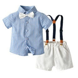 Cross-border new autumn baby boy romper with cotton bow, newborn, first birthday, photography costume, factory direct sales