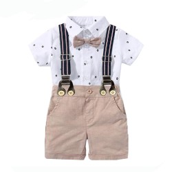 Children's clothing, first-source, summer short-sleeved, two-piece, romper suits, British-style gentleman's summer suits