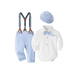 Cross-border new summer baby boy gentleman suits, first-year dresses, rompers, vests, shorts, and bow ties, multi-piece wholesale
