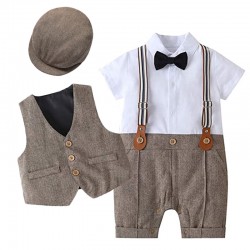 Cross-border baby boy gentleman's christening dress, new summer boy's one-piece romper, drop shipping, children's clothing dress.