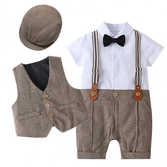 Cross-border baby boy gentleman's christening dress, new summer boy's one-piece romper, drop shipping, children's clothing dress. Cross-border baby boy gentleman's christening dress, new summer boy's one-piece romper, drop shipping, children's clothing dress.