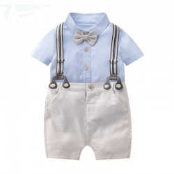 British-style baby boy first birthday gentleman's suit, summer flower girl suit, children's wedding thin suit.