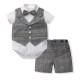Boys' Spanish-style solid color two-piece suits, new summer high-end children's clothing, tops, short-sleeved shorts sets Boys' Spanish-style solid color two-piece suits, new summer high-end children's clothing, tops, short-sleeved shorts sets