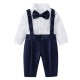 Cross-border new spring and autumn children's suits for boys, including solid-color long-sleeved bow tie performance suits, pleated children's clothing. Cross-border new spring and autumn children's suits for boys, including solid-color long-sleeved bow tie performance suits, pleated children's clothing.