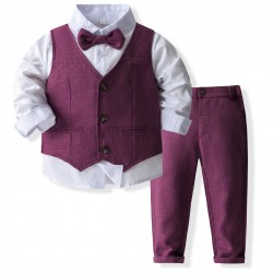 Cross-border summer boys' suits, bow ties, gentleman's overalls, shorts, short-sleeved shirts, four-piece suits, European and American children's suits, pure cotton