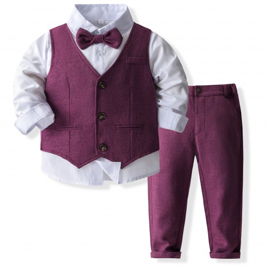 Cross-border summer boys' suits, bow ties, gentleman's overalls, shorts, short-sleeved shirts, four-piece suits, European and American children's suits, pure cotton Cross-border summer boys' suits, bow ties, gentleman's overalls, shorts, short-sleeved shirts, four-piece suits, European and American children's suits, pure cotton