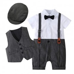 Cross-border baby boy gentleman's christening dress, new summer boy's one-piece romper, drop shipping, children's clothing dress.