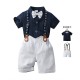 New summer European and American boys' gentleman overalls, versatile school uniforms for infants and toddlers, navy blue shorts for performances. New summer European and American boys' gentleman overalls, versatile school uniforms for infants and toddlers, navy blue shorts for performances.