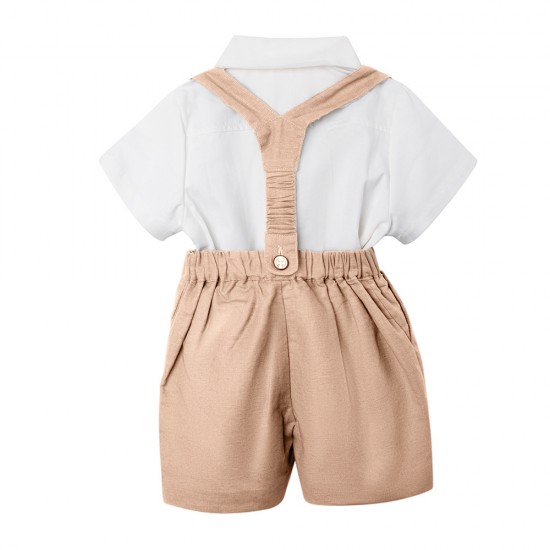 Boy short-sleeved overalls suits, summer, kindergarten, and Children's Day performance costumes, and baby birthday and first birthday suits. Boy short-sleeved overalls suits, summer, kindergarten, and Children's Day performance costumes, and baby birthday and first birthday suits.