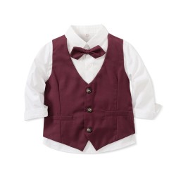 New cross-border children's suits, baby banquets, and party suits, with a floral collar and vest, and a European and American style.