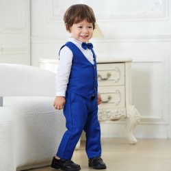 New cross-border children's suits, baby banquets, and party suits, with a floral collar and vest, and a European and American style.