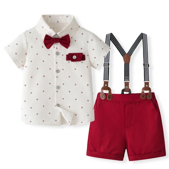 Cross-border wholesale children's clothing, summer short-sleeved overalls, British-style gentleman's suits Cross-border wholesale children's clothing, summer short-sleeved overalls, British-style gentleman's suits