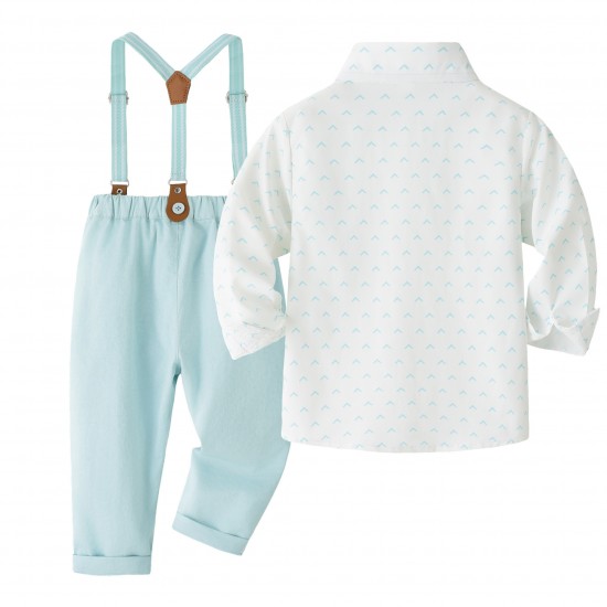 Cross-border new British-style children's clothing, long-sleeved shirt, suspender shorts, boy's banquet host performance dress Cross-border new British-style children's clothing, long-sleeved shirt, suspender shorts, boy's banquet host performance dress